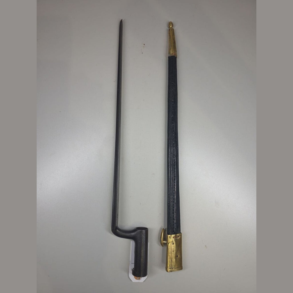 U.S. Model 1819 Hall Rifle Socket Bayonet with Brass-Mounted Scabbard