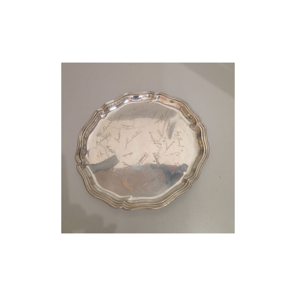 WWII German Named Presentation / Honour Tray with Engraved Signatures