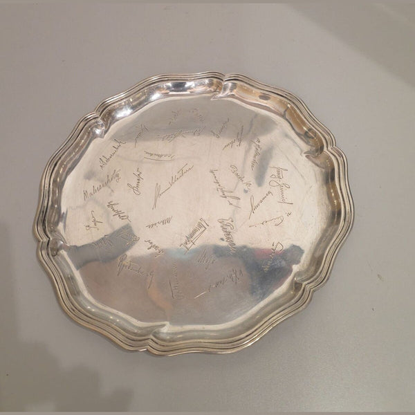 WWII German Named Presentation / Honour Tray with Engraved Signatures