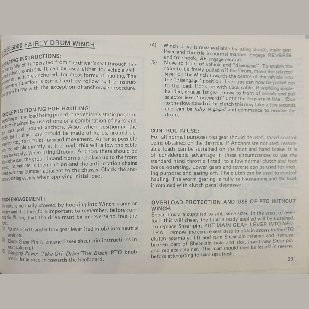 SADF Reconnaissance Commando Base Unit SABRE Vehicle Manual