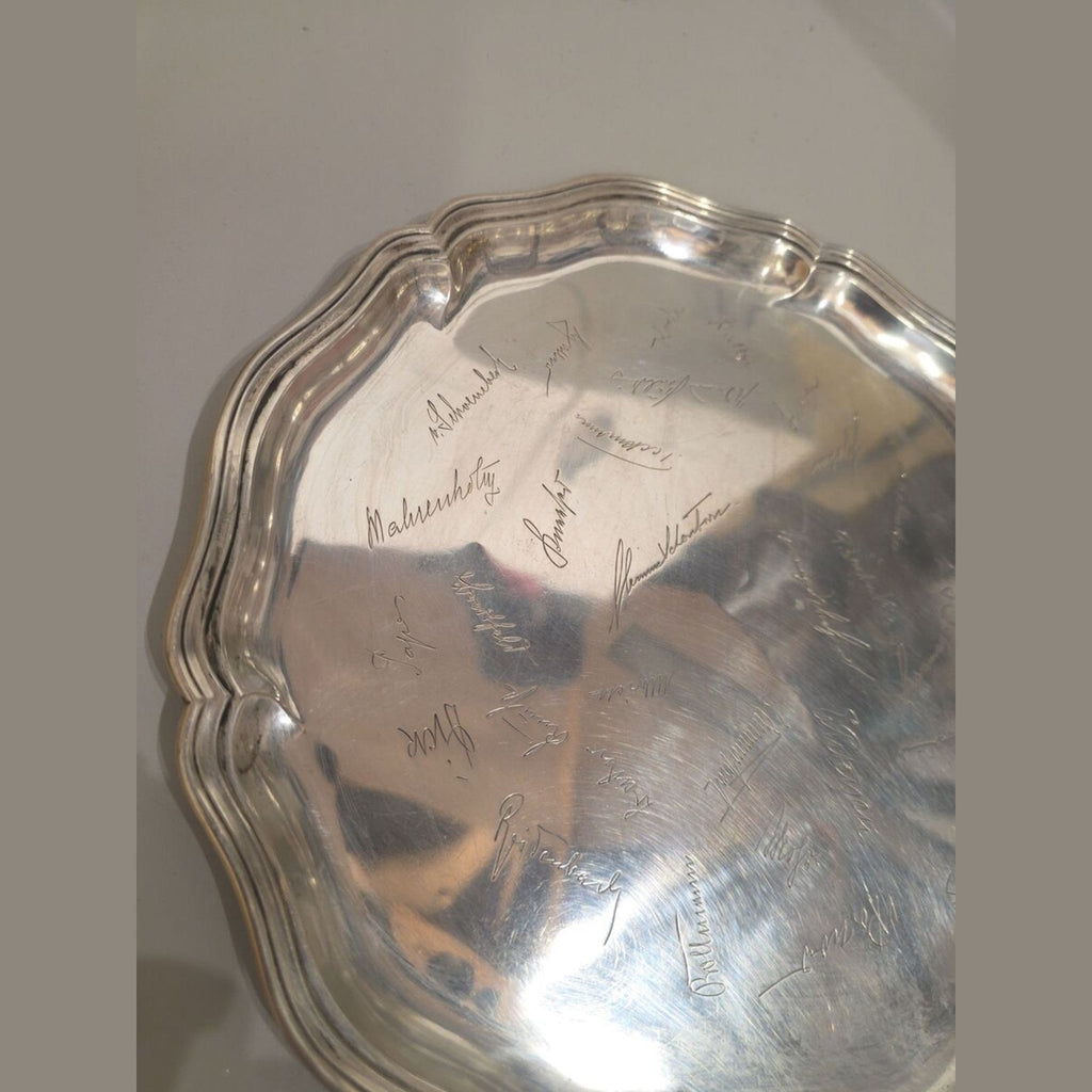 WWII German Named Presentation / Honour Tray with Engraved Signatures
