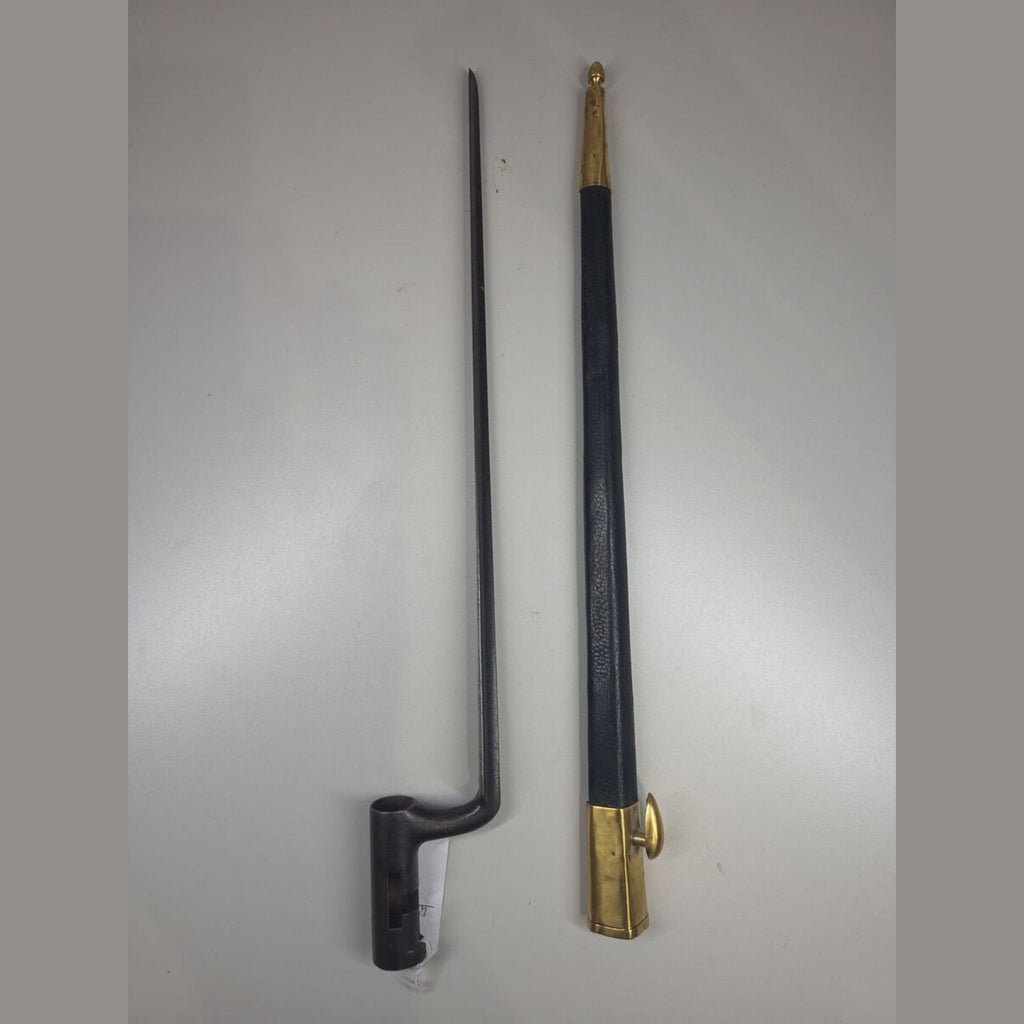 U.S. Model 1819 Hall Rifle Socket Bayonet with Brass-Mounted Scabbard